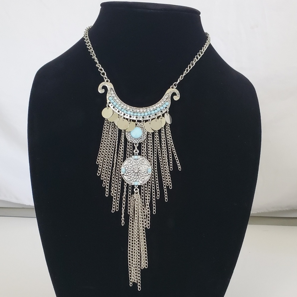 4 for $20  boho tassel turquoise necklace